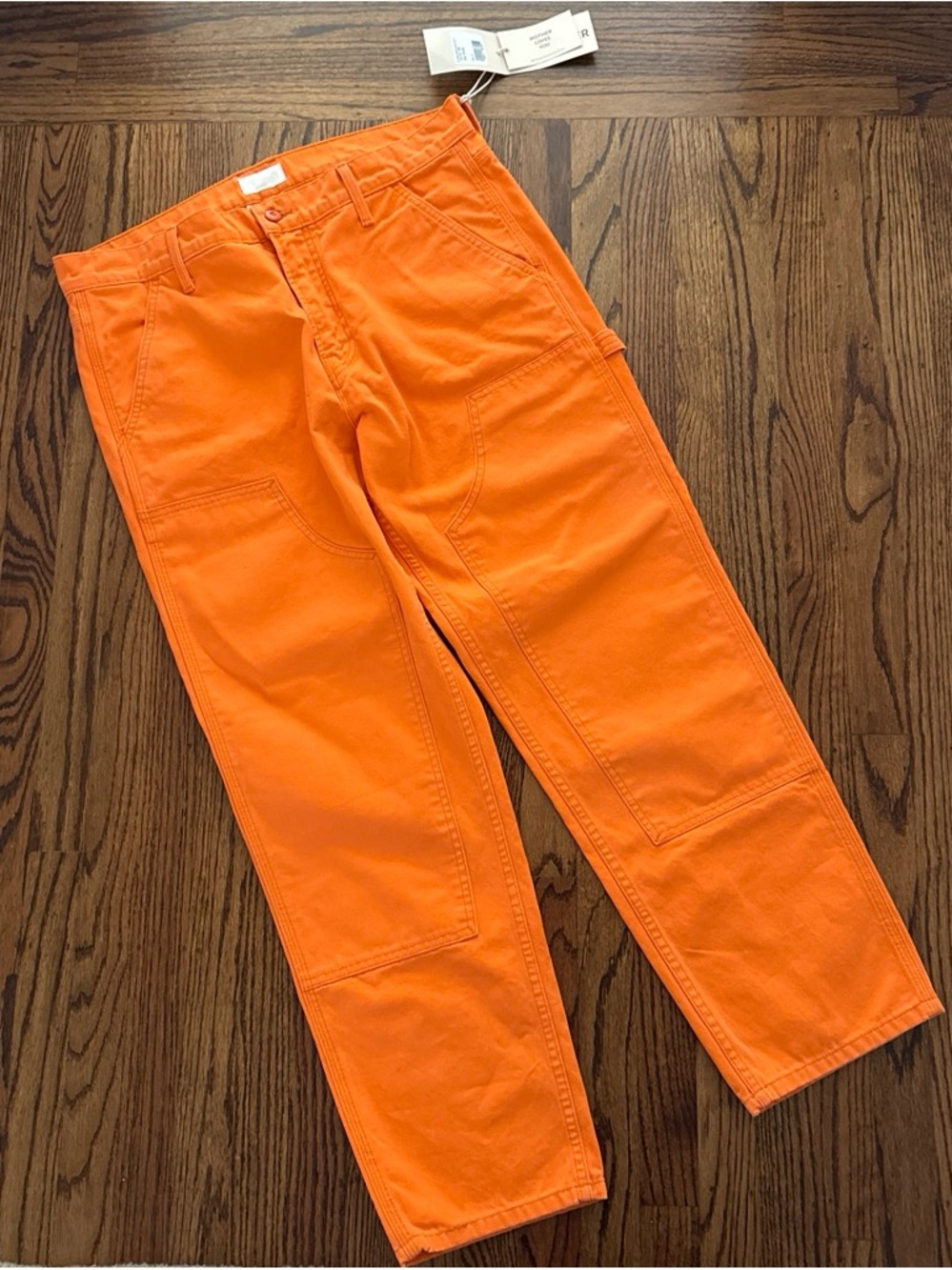 MOTHER Men's Bright Orange Cargo Work Pants